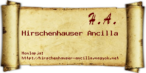 Hirschenhauser Ancilla névjegykártya